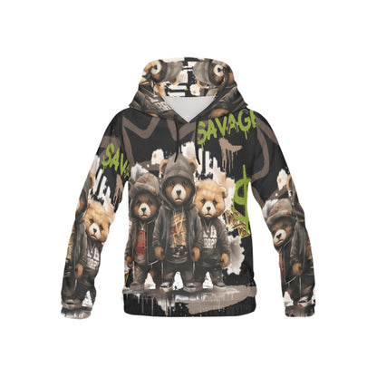 Savage Teddy All Over Print Hoodie for Kid (USA Size)